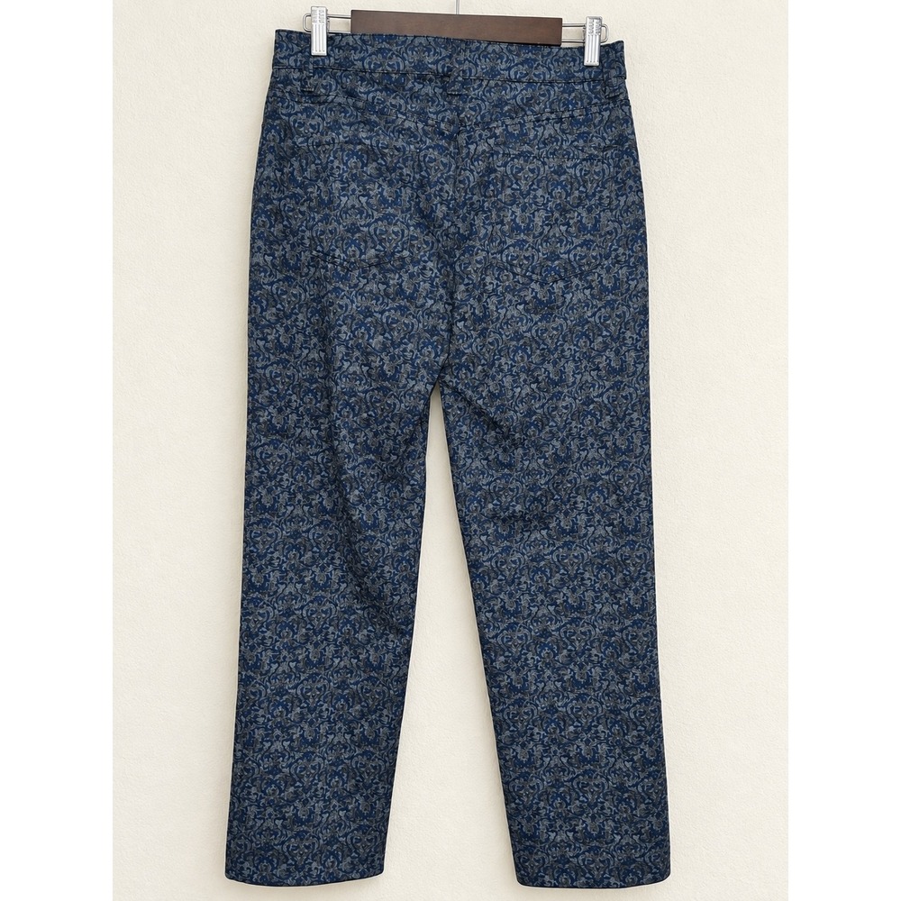 Gloria Vanderbilt Amanda High Rise Damask Print Tapered Jeans Blue Grey Size 10 - Picture 2 of 5